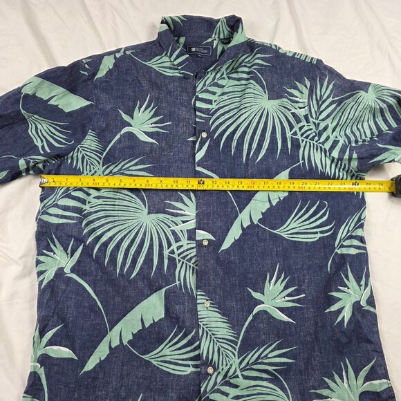 Reyn Spooner Mens Size XL Blue Green Tropical Print Short Sleeve Button Shirt - Picture 6 of 9